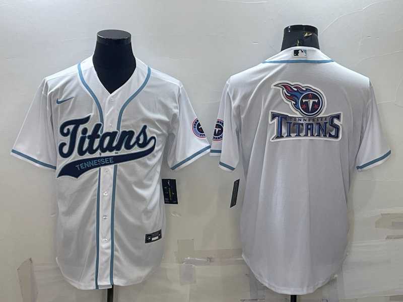 Men's Tennessee Titans White Team Big Logo With Patch Cool Base Stitched Baseball Jersey,We sell and wholesale Men's Tennessee Titans White Team Big Logo With Patch Cool Base Stitched Baseball Jersey on line form chian!
